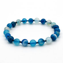 Carica l'immagine nel visualizzatore di Gallery, Bracciale unisex Agata blu 6 mm lisci