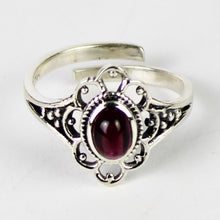 Carica l'immagine nel visualizzatore di Gallery, Anello fiore granato e argento 925-2,5 gr