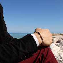 Carica l'immagine nel visualizzatore di Gallery, Bracciale uomo 6 mm bronzite, ematite e pietra del fiume