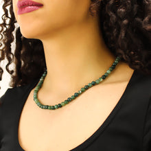 Carica l'immagine nel visualizzatore di Gallery, Collana girocollo agata muschiata 6 mm lisci