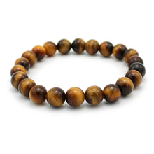 Carica l'immagine nel visualizzatore di Gallery, Bracciale unisex Occhio di tigre 8 mm lisci