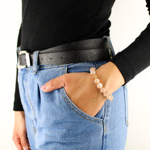 Carica l'immagine nel visualizzatore di Gallery, Bracciale unisex Pietra di luna rosa 8 mm sfaccettati