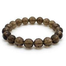 Carica l'immagine nel visualizzatore di Gallery, Bracciale unisex Quarzo fumè 10 mm sfaccettati