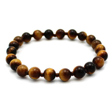 Carica l'immagine nel visualizzatore di Gallery, Bracciale unisex Occhio di tigre 6 mm lisci