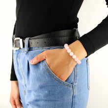 Carica l'immagine nel visualizzatore di Gallery, Bracciale unisex Quarzo rosa 10 mm sfaccettati