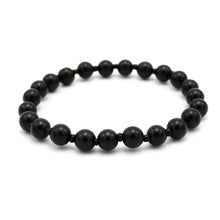 Carica l'immagine nel visualizzatore di Gallery, Bracciale unisex Onice nero 6 mm lisci