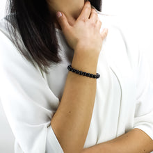 Carica l'immagine nel visualizzatore di Gallery, Bracciale unisex Ossidiana gold 8 mm lisci