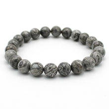 Carica l'immagine nel visualizzatore di Gallery, Bracciale unisex Paesina grigia 8 mm lisci