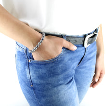 Carica l'immagine nel visualizzatore di Gallery, Bracciale unisex Paesina grigia 8 mm lisci