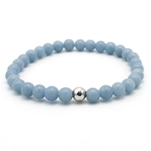 Carica l'immagine nel visualizzatore di Gallery, Bracciale unisex 6 mm Angelite e argento 925
