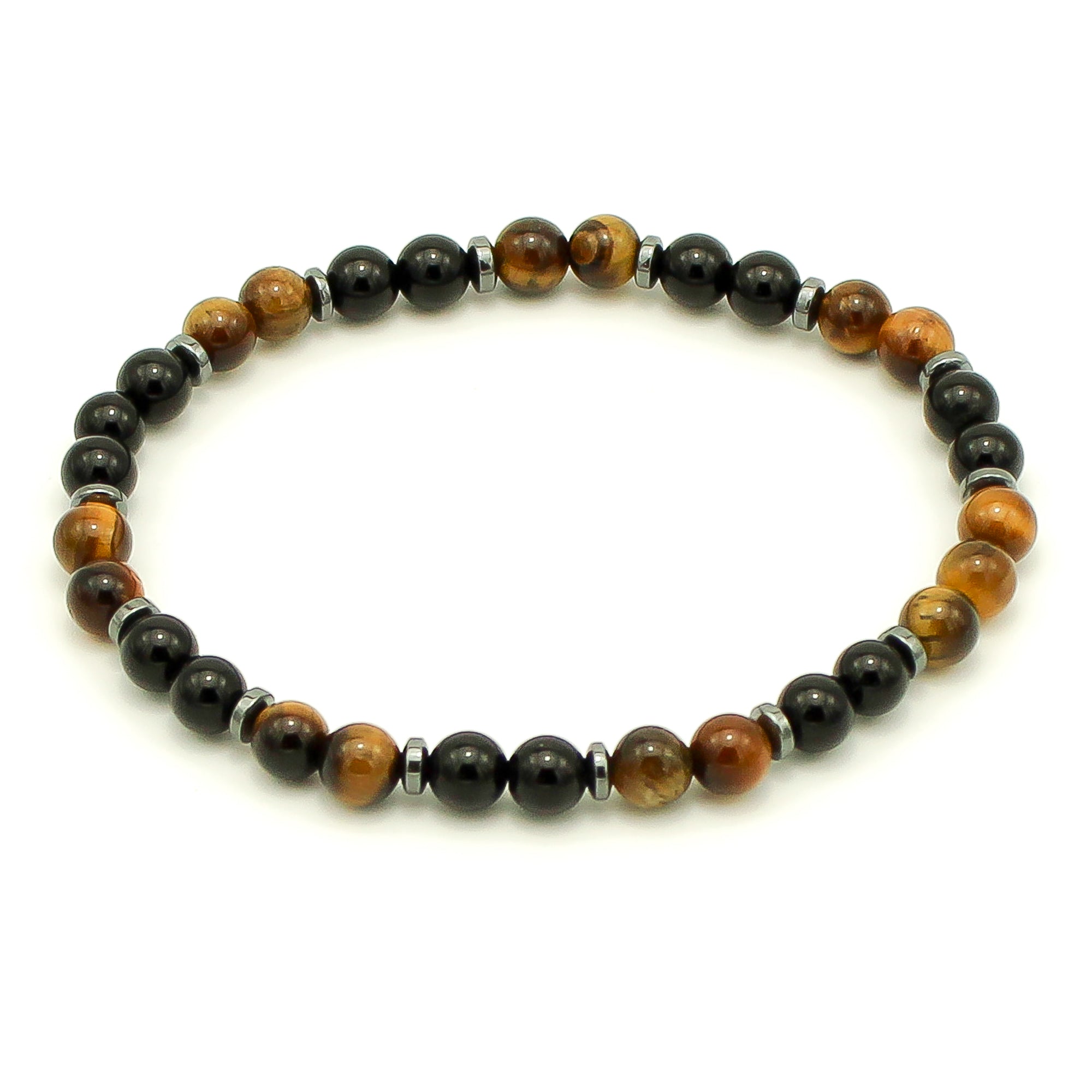 Zysta Bracciale Tripla Protezione Con Perline In Pietre