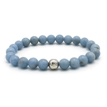 Carica l'immagine nel visualizzatore di Gallery, Bracciale unisex 8 mm Angelite e argento 925