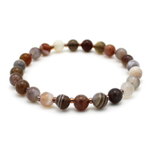 Carica l'immagine nel visualizzatore di Gallery, Bracciale unisex Agata botswana 6 mm lisci
