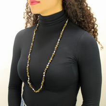 Carica l'immagine nel visualizzatore di Gallery, Collana media burattatine di labradorite con ematite e perle di fiume