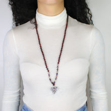 Carica l'immagine nel visualizzatore di Gallery, Mala legno di rosa, tormalina multicolor e ametista