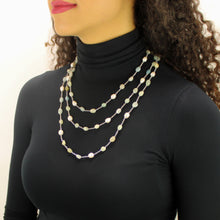 Carica l'immagine nel visualizzatore di Gallery, Collana lunga acquamarina, ematite, perle di fiume e cristalli