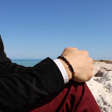 Carica l'immagine nel visualizzatore di Gallery, Bracciale uomo 6 mm occhio di tigre, ematite e onice nero