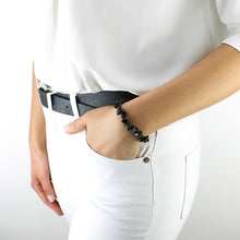 Carica l'immagine nel visualizzatore di Gallery, Bracciale donna chips ossidiana nera