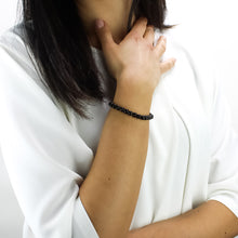 Carica l'immagine nel visualizzatore di Gallery, Bracciale unisex Ossidiana gold 6 mm lisci