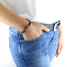 Carica l'immagine nel visualizzatore di Gallery, Bracciale unisex Tormalina multicolor 8 mm lisci