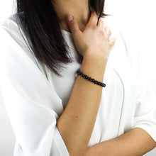 Carica l'immagine nel visualizzatore di Gallery, Bracciale unisex Tormalina nera 8 mm lisci