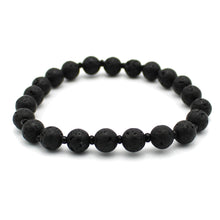 Carica l'immagine nel visualizzatore di Gallery, Bracciale unisex Pietra lavica 6 mm lisci