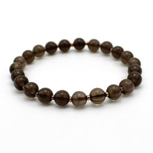 Carica l'immagine nel visualizzatore di Gallery, Bracciale unisex Quarzo fumè 6 mm lisci