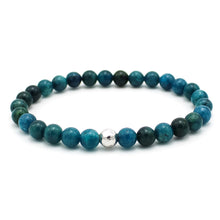 Carica l'immagine nel visualizzatore di Gallery, Bracciale unisex 6 mm Apatite e argento 925