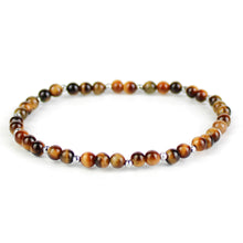 Carica l'immagine nel visualizzatore di Gallery, Bracciale unisex occhio di tigre 4 mm lisci