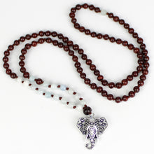 Carica l'immagine nel visualizzatore di Gallery, Mala legno di rosa, acquamarina e labradorite