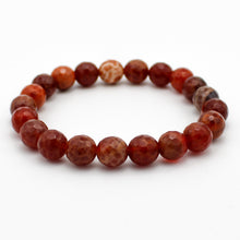 Carica l'immagine nel visualizzatore di Gallery, Bracciale unisex Agata di fuoco 8 mm sfaccettati