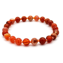 Carica l'immagine nel visualizzatore di Gallery, Bracciale unisex Agata di fuoco 6 mm lisci