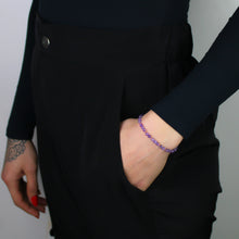 Carica l'immagine nel visualizzatore di Gallery, Bracciale unisex ametista 4 mm lisci