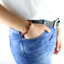 Carica l'immagine nel visualizzatore di Gallery, Bracciale unisex Agata di fuoco 8 mm sfaccettati