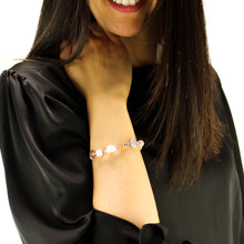 Carica l'immagine nel visualizzatore di Gallery, Bracciale donna agata botswana, perle di fiume, ematite e quarzo rosa