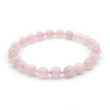 Carica l'immagine nel visualizzatore di Gallery, Bracciale unisex Quarzo rosa 6 mm lisci