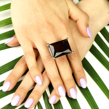 Carica l'immagine nel visualizzatore di Gallery, Anello quarzo fumè e argento 925-20 gr