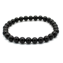Carica l'immagine nel visualizzatore di Gallery, Bracciale unisex Tormalina nera 6 mm lisci