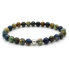 Carica l'immagine nel visualizzatore di Gallery, Bracciale unisex 6 mm Crisocolla e argento 925