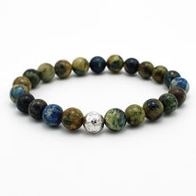 Carica l'immagine nel visualizzatore di Gallery, Bracciale unisex 8 mm Crisocolla e argento 925