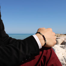 Carica l'immagine nel visualizzatore di Gallery, Bracciale uomo 6 mm onice nero, agata muschiata ed ematite