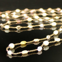 Carica l'immagine nel visualizzatore di Gallery, Collana lunga opale rosa, ematite, perle di fiume e cristalli