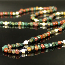 Carica l'immagine nel visualizzatore di Gallery, Collana media burattatine di diaspro con ematite e perle di fiume