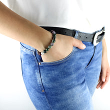 Carica l'immagine nel visualizzatore di Gallery, Bracciale unisex Agata indiana 8 mm sfaccettati