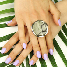 Carica l'immagine nel visualizzatore di Gallery, Anello diaspro dalmata e argento 925