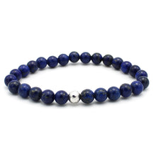 Carica l'immagine nel visualizzatore di Gallery, Bracciale unisex 6 mm Lapislazzuli e argento 925