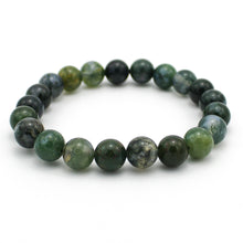 Carica l'immagine nel visualizzatore di Gallery, Bracciale unisex Agata muschiata 8 mm lisci