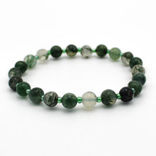 Carica l'immagine nel visualizzatore di Gallery, Bracciale unisex Agata muschiata 6 mm lisci