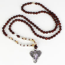 Carica l'immagine nel visualizzatore di Gallery, Mala legno di rosa, quarzo citrino e ametista