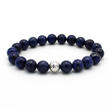 Carica l'immagine nel visualizzatore di Gallery, Bracciale unisex 8 mm Lapislazzuli e argento 925